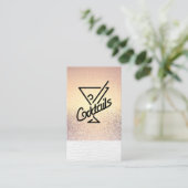 Cocktails / Glamour Gold Glitzer Visitenkarte (Stehend Vorderseite)