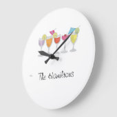 Cocktails Große Wanduhr (Winkel)