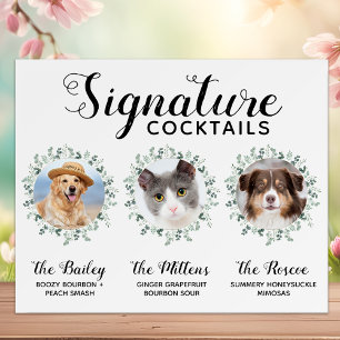 Cocktails Haustiere Hochzeit 3 Fotos trinken Bar Poster