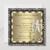 Cocktails Hochhaushose Frauen Leopard Geburtstag Einladung (Rückseite)