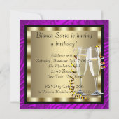 Cocktails Hochhaushose Lila Zebra Geburtstag Einladung (Rückseite)