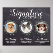 Cocktails Hochzeit Unterschreiben Foto Bar trinken Poster (Vorne)