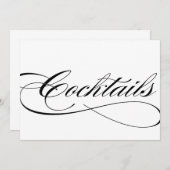 Cocktails Hochzeitsempfang schöne Schrift Einladung (Vorne/Hinten)