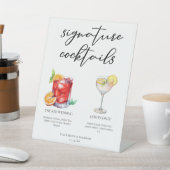 Cocktails Hochzeitsmenü mit süßen Signaturen Sockelschild (In SItu)