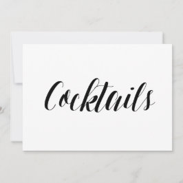 "Cocktails" Hochzeitszeichen im kalligraphischen S Einladung