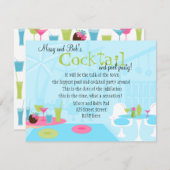 Cocktails im Pool Einladung (Vorne/Hinten)