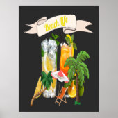 Cocktails im Retro Beach Poster (Vorne)