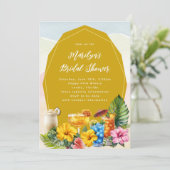 Cocktails im tropischen Brautparty Einladung (Stehend Vorderseite)