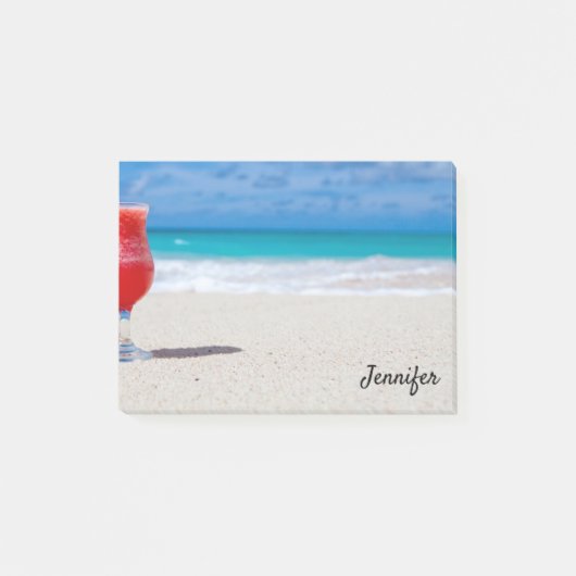 Cocktails im Zuhause-Office des Beach DIY Post-it Klebezettel (Vorderseite)