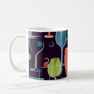 Cocktails in Aquarellfarbe, farbenfrohe Vintage Mu Kaffeetasse