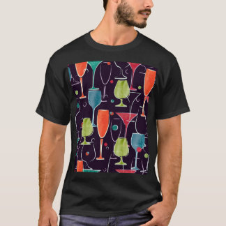Cocktails in Aquarellfarbe, farbenfrohe Vintage Mu T-Shirt