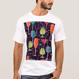 Cocktails in Aquarellfarbe, farbenfrohe Vintage Mu T-Shirt