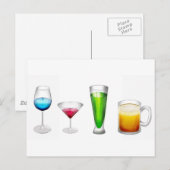 Cocktails in hellen Farben Postkarte (Vorne/Hinten)