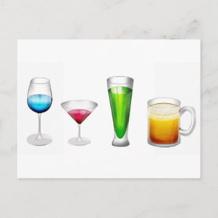 Cocktails in hellen Farben Postkarte