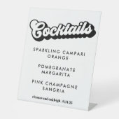 Cocktails in Schwarz und Weiß Sockelschild (Vorderseite)