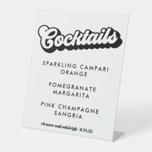 Cocktails in Schwarz und Weiß Sockelschild