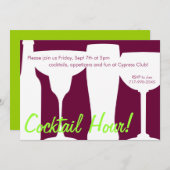 Cocktails, individuell einladen einladung (Vorne/Hinten)