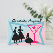 Cocktails irgendjemand? Antwortkarte RSVP Karte (Stehend Vorderseite)