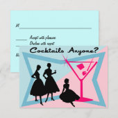 Cocktails irgendjemand? Antwortkarte RSVP Karte (Vorne/Hinten)