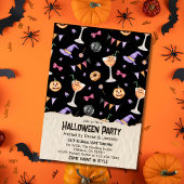 Cocktails Jack-o-Laternen Hexenhut Halloween Einladung