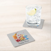 Cocktails Kollektion auf Grau Rechteckiger Pappuntersetzer (Vor Ort)