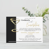 Cocktails & Konversationen Abendessen Party einlad Einladung (Stehend Vorderseite)