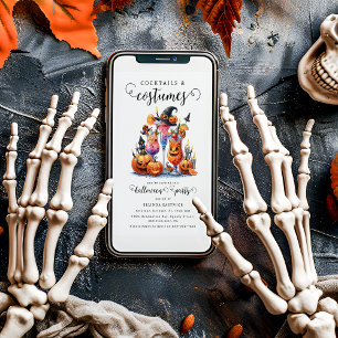 Cocktails & Kostüme Halloween-Party Einladung