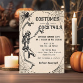 Cocktails & Kostüme Skelett Halloween-Party Einladung