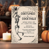 Cocktails & Kostüme Skelett Halloween-Party Einladung
