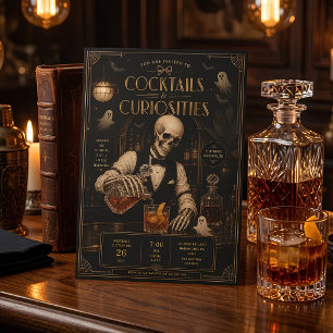 Cocktails & Kuriositäten Luxus-Halloween-Cocktail Feiertagskarte