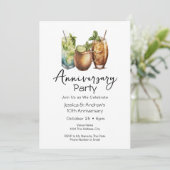 Cocktails Lässig Party Einladung zum Jubiläum (Stehend Vorderseite)