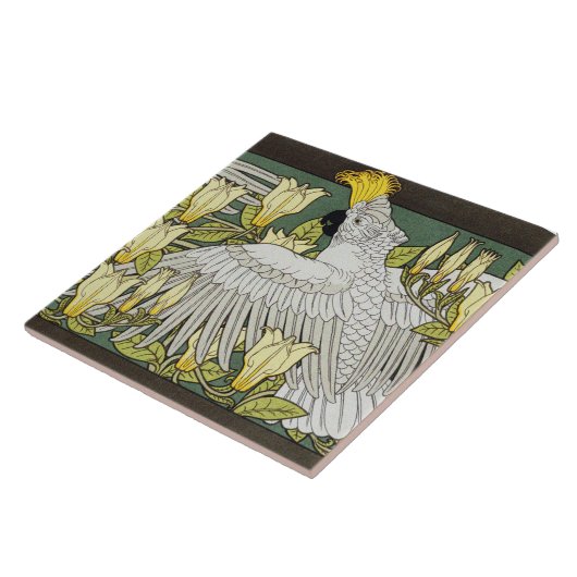 Cocktails, Magnolien und Weiße Mäuse Jugendstil Fliese (Seite)