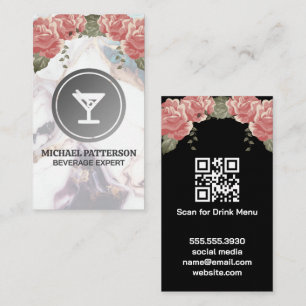 Cocktails Martini Gray Logo   Marmor und Rosen Visitenkarte