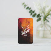 Cocktails Martini | Orange Schwarze Textur Visitenkarte (Stehend Vorderseite)