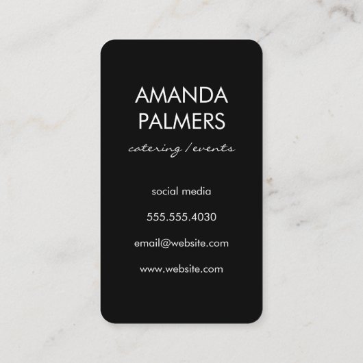 Cocktails Martini | Orange Schwarze Textur Visitenkarte (Rückseite)