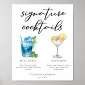Cocktails-Menü auf der Hochzeitsfeier Poster (Vorne)