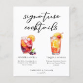 Cocktails-Menü für die Unterschrift (Vorderseite)