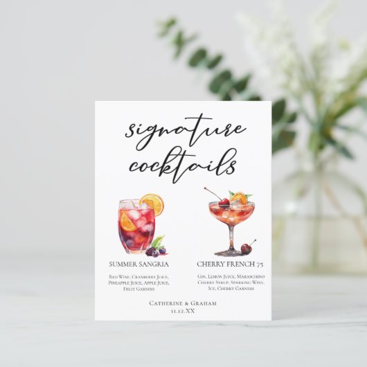 Cocktails-Menü für Fruchtauftritte (Stehend Vorderseite)