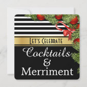 "Cocktails & Merriment" Einladung zur Feier (Vorderseite)