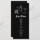 Cocktails Minimal Modernes Menü für Hochzeiten auf Menükarte (Vorne/Hinten)