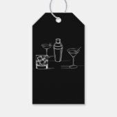 Cocktails Minimal Modernes Schwarz-Weiß-Party Geschenkanhänger (Vorderseite)