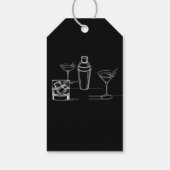 Cocktails Minimal Modernes Schwarz-Weiß-Party Geschenkanhänger (Rückseite)