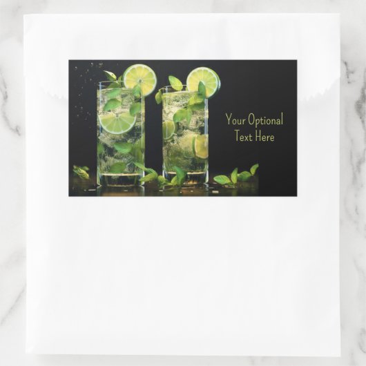 Cocktails mit benutzerdefiniertem Text Rechteckiger Aufkleber (Tasche)