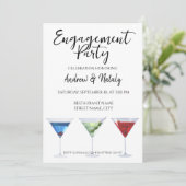 Cocktails mit bunten Cocktails Einladung (Stehend Vorderseite)