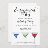 Cocktails mit bunten Cocktails Einladung (Vorne/Hinten)