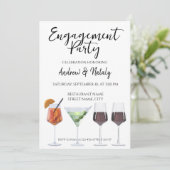 Cocktails mit bunten Cocktails Einladung (Stehend Vorderseite)