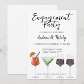 Cocktails mit bunten Cocktails Einladung (Vorne/Hinten)