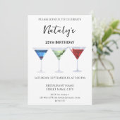 Cocktails mit bunten Cocktails Einladung (Stehend Vorderseite)