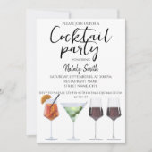 Cocktails mit bunten Cocktails Einladung (Vorderseite)