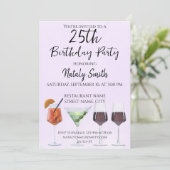 Cocktails mit bunten Cocktails Einladung (Stehend Vorderseite)